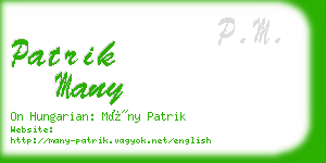 patrik many business card